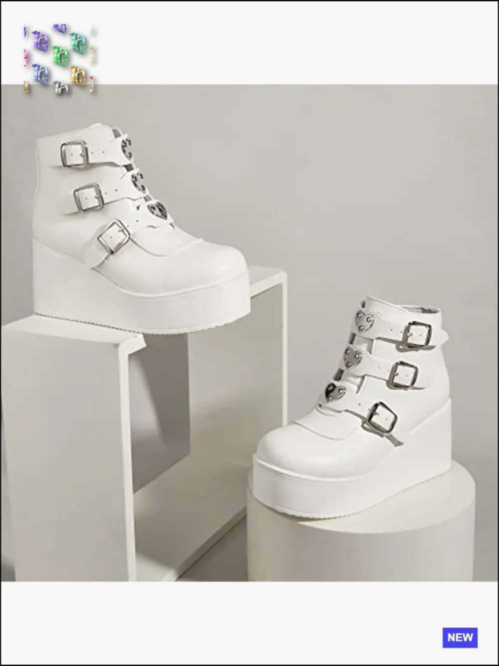 Platform Chunky Ankle Boots - Wedge High Heels Rave Goth Booties Round Toe